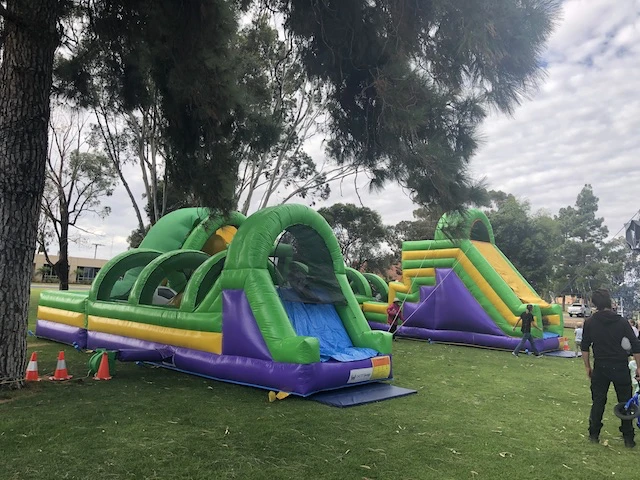 Large obstacle course jumping castle 4 parts