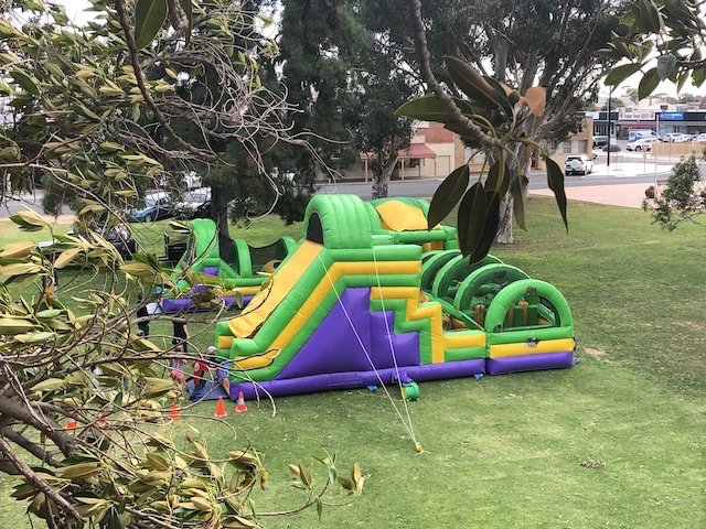 Large interactive inflatable for hire setup outside