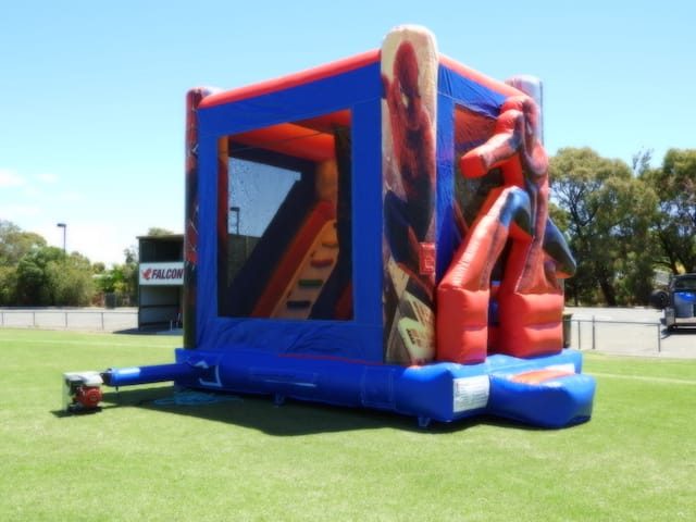 Spiderman jumping castle back view